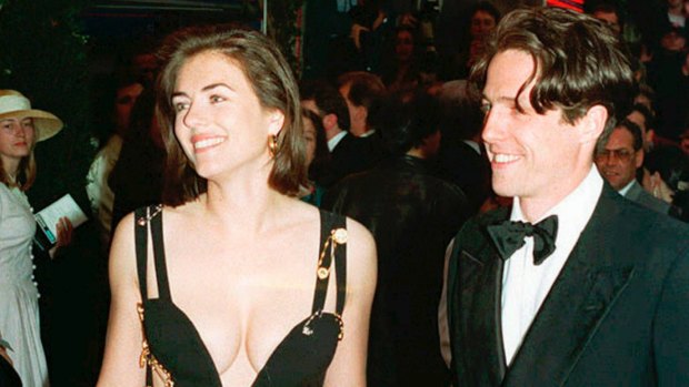Hugh Grant and his then-girlfriend Elizabeth Hurley in May 1994 at the premiere of the film Four Wedding and a Funeral in London.