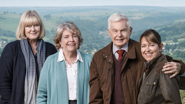 Sarah Lancashire, Anne Reid, Derek Jacobi and Nicola Walker in Last Tango in Haifax.