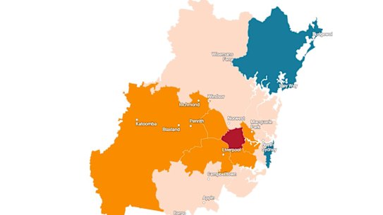 Map of disaster payments by Sydney area.