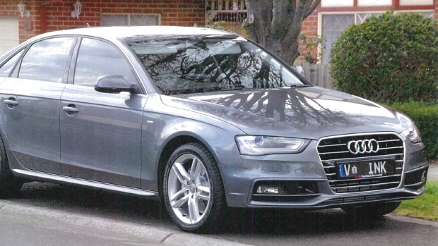 A photo of the woman's 2015 Audi A4, registered 'V INK'.
