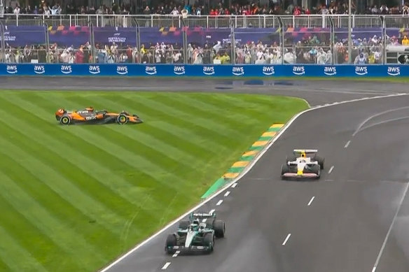 Piastri’s race was ruined when he spun off he track. 