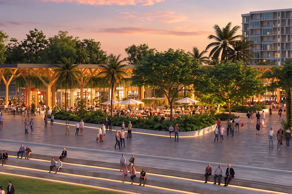 The new Toombul development will include bars, restaurants, apartments, retail and green space.