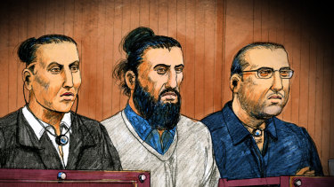 Ahmed Mohamed, Abdullah Chaarani and Hamza Abbas in court during an earlier hearing.
