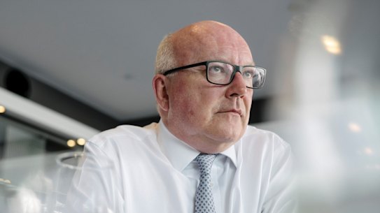 SMH 11DECEMBER2017. Australia's Attorney General George Brandis photographed at Jellyfish Restaurant in Brisbane. Photo by Tash Sorensen .