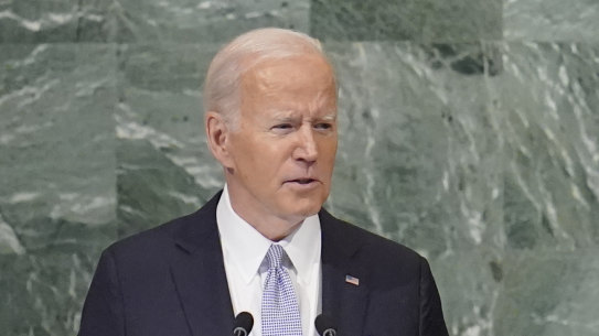 President Joe Biden addresses to the 77th session of the United Nations General Assembly