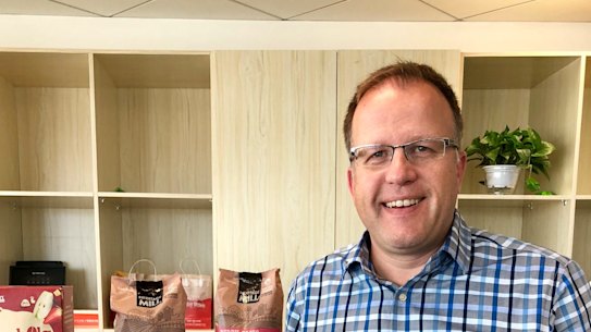 Rory Macleod, the chief executive of ASX-listed Freedom Foods, at the company's China headquarters in Shanghai. 