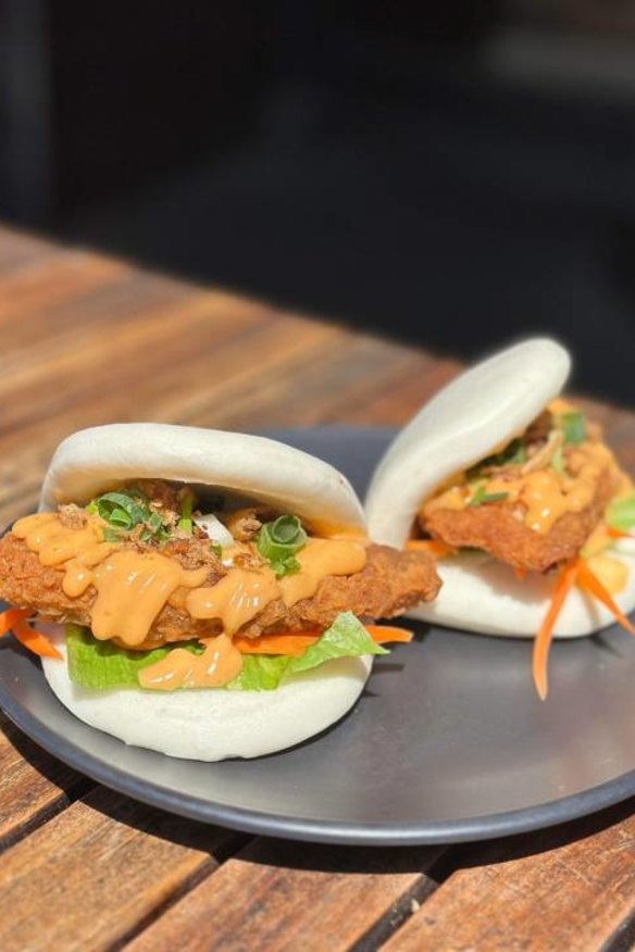 Soft shell crab bao.