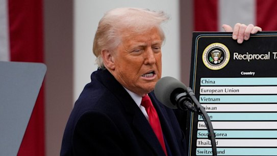 Donald Trump announcing his ‘Liberation Day’ tariffs.