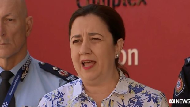Premier Annastacia Palaszczuk addresses media at Kedron to give an update on the bushfires across Queensland.