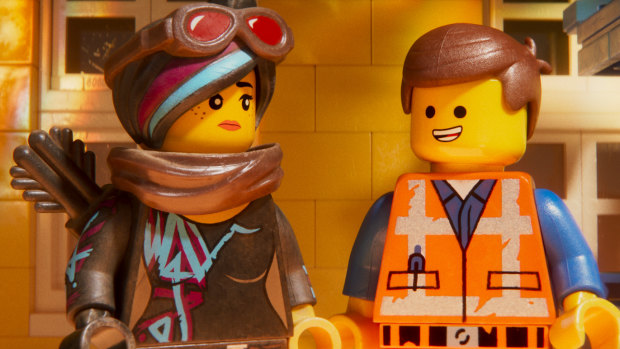 Wyldstyle and Emmet in The Lego Movie 2: The Second Part. 