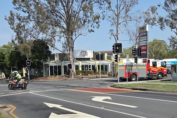A local shopping centre and streets adjoining a train station have been caught in the exclusion zone established after an oil spill in Mitchelton.