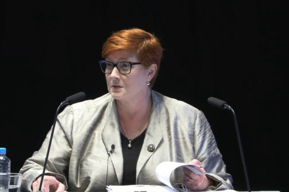 Marise Payne is appearing at the robodebt royal commission. 