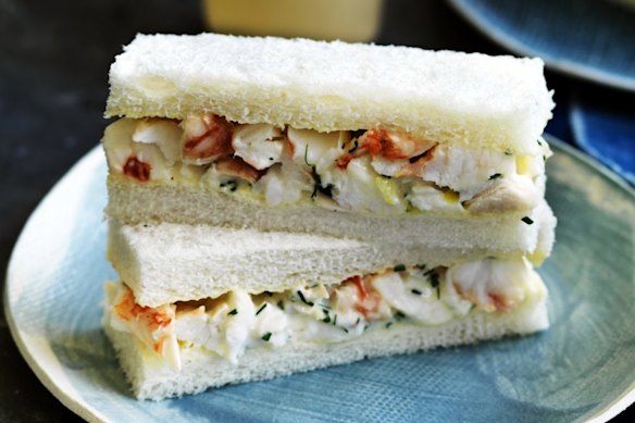 Neil Perry's white peach cocktails with lobster sandwiches.