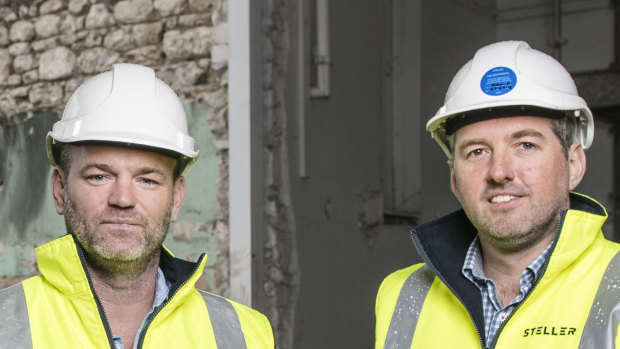 Hotelier Julian Gerner and Steller CEO Simon Pitard on site at the Continental Hotel.