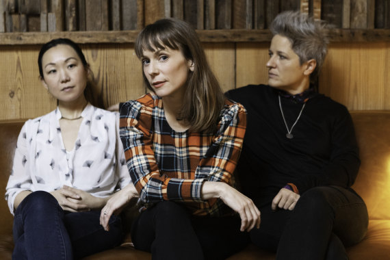 Lawry (centre), with bassist Linda May Han Oh (left) and drummer Allison Miller.