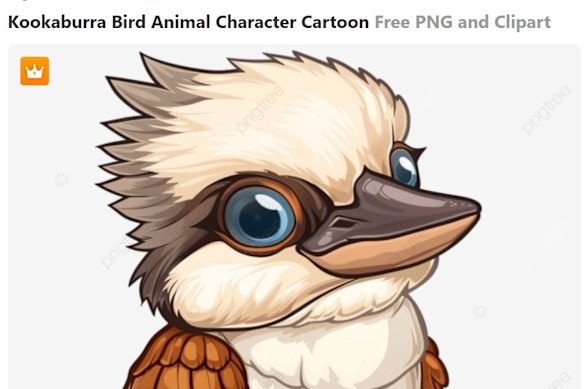 A free, online cartoon kookaburra made using clipart.