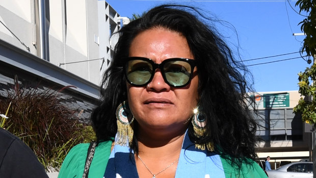Uiatu "Joan" Taufua held a delivery driver in place so two children could attack him for cutting her off in a Gold Coast McDonald's drive-through, a court was told.