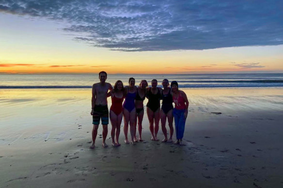 The first session of Wednesday Ocean Waders at Torquay in May, 2021.