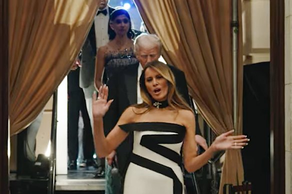 A screengrab from the official trailer for Melania, the upcoming documentary on America’s first lady Melania Trump. Credit: Amazon MGM Studios