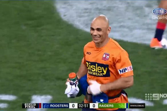 Bulldogs trainer Travis Touma during his time with the Roosters.