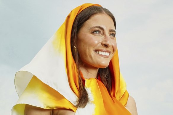 Rebecca Harding at the Caulfield Cup in Ferragamo with make-up by Chantelle Baker.