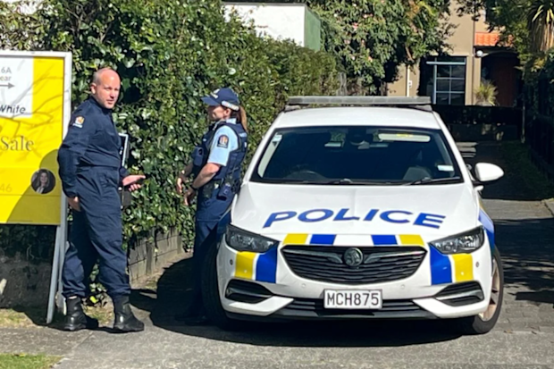 Police at the scene on High St on Tuesday afternoon.