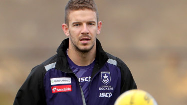 Sam Switkowski was back training with Fremantle on Wednesday after his test for coronavirus was negative.