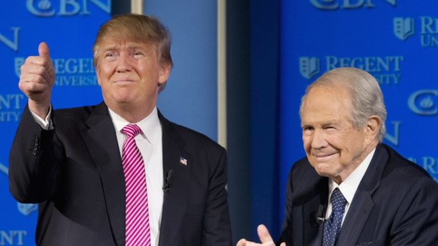 Donald Trump with Reverend Pat Robertson.