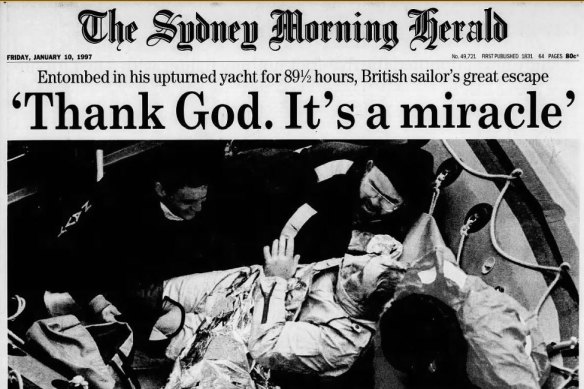 Front page of the SMH, 10 January, 1997.