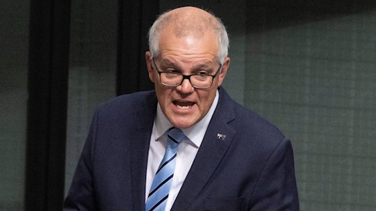 Former Prime Minister Scott Morrison speaks on the censure motion in the House of Representatives on Wednesday.