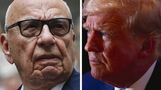 At odds: Rupert Murdoch and Donald Trump.