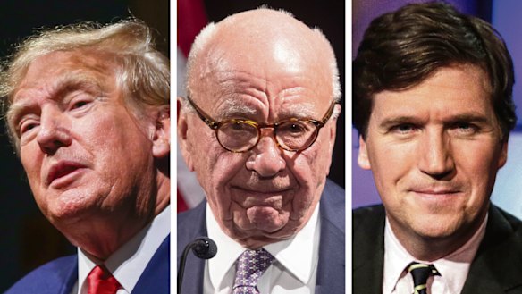 Donald Trump, Rupert Murdoch, Tucker Carlson.