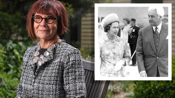 Jenny Hocking fought for the release of correspondence between Queen Elizabeth and governor-general John Kerr (pictured inset) about then-PM Gough Whitlam's dismissal in the 1970s. 