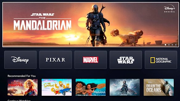The Disney+ landing page.
