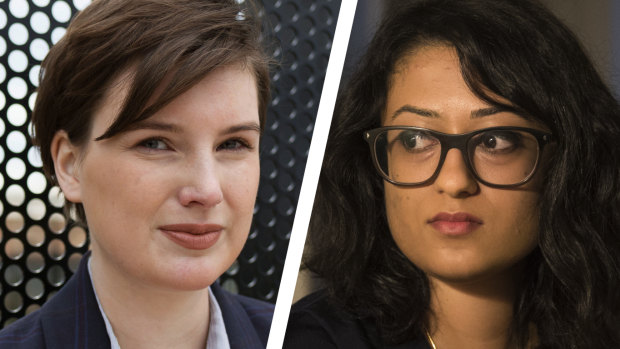 Chelsey Potter and Dhanya Mani came forward to protest about sexual assault and harassment while they worked for Liberal politicians. 