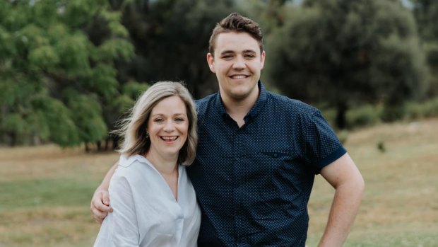 “He’s really struggling”: Belinda Neame and her son Fletcher Bean, a second-year student at the University of Canberra.