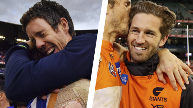 Heart and soul: Former Bulldogs captain Bob Murphy and Giants co-captain Callan Ward