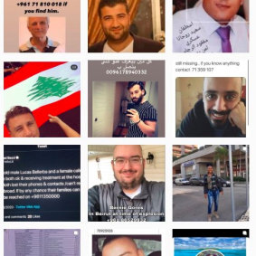 An Instagram page with the names and faces of the missing after the blast in Beirut.