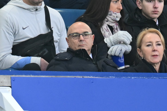 Tottenham chairman Daniel Levy watches the game.