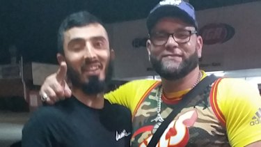 Butch Haouchar with his relative Osman Haouchar, who lost his eye in a drive-by shooting in which Michael Ibrahim is believed to be the shooter.