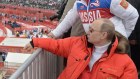 Russian president Vladimir Putin and sport minister Vitaly Mutko watch the 2014 winter Olympics in Sochi.