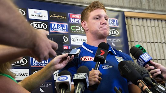 Bulldogs player Dylan Napa addresses the media about his sex videos scandal.