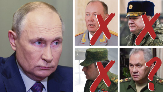 A number of Putin commanders have been dumped after failures in the Ukraine war.