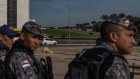 Security at Brazil’s Supreme Court is reinforced by National Force troops, including members of the military and civil police and military firemen, before planned protests on Wednesday.