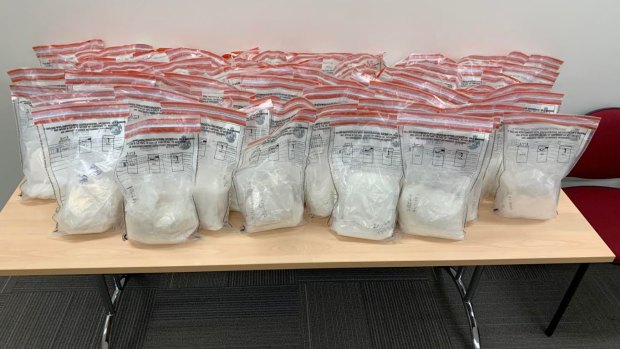 The 59 kilograms of drugs seized by police.