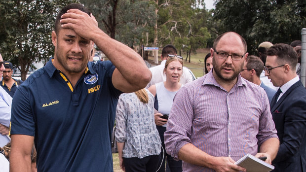 First claim: Jarryd Hayne departs after answering questions, back in January, about an alleged rape during his time in the United States. 