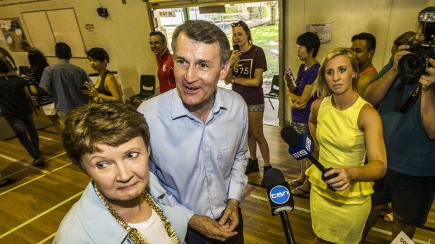 Then lord mayor Graham Quirk voting with his wife Anne at the last council elections in 2016.