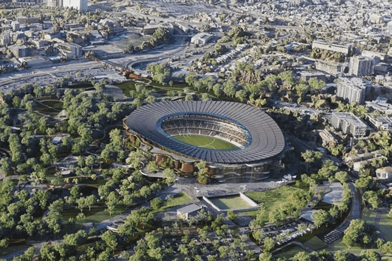 New infrastructure planned for the Brisbane 2032 Olympic Games includes a main stadium, aquatic centre and a main athletes village on the site of the RNA showgrounds.