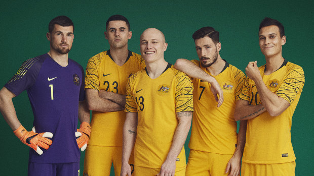 Goldplay: Australia's all-yellow kit for the 2018 World Cup.