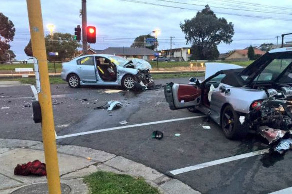 The scene of the fatal high-speed crash in Reservoir that Abdulrahim was involved in. 